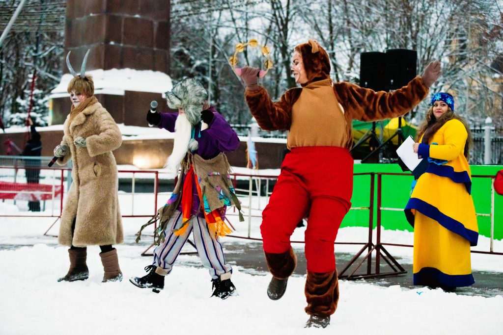Actors dressed as fairy tale characters celebrate Koliada, ancient pre ...